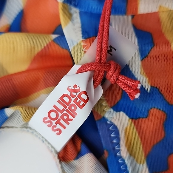 SOLID & STRIPED Luela Leopard Zebra Blue Orange Print Mesh Swimsuit Sz  Medium - Picture 10 of 14